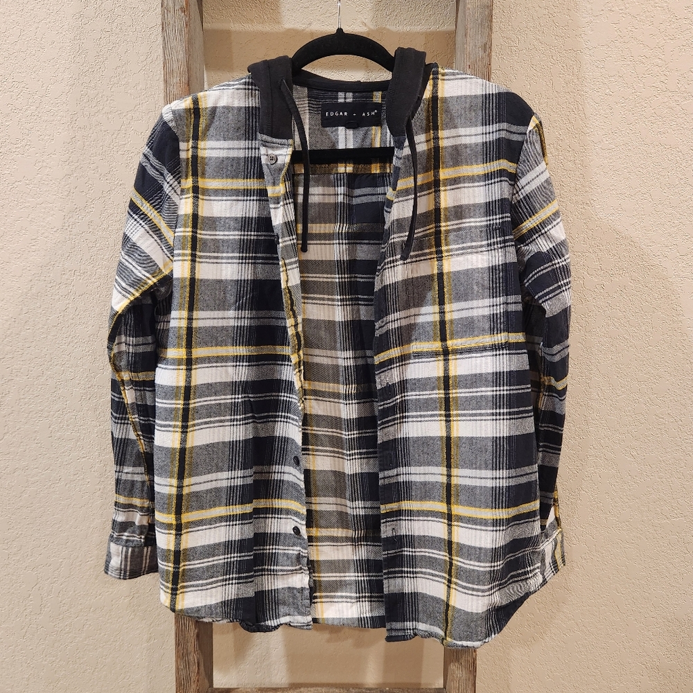 Edgar + Ash Men's Flannel Hoodie - Size Small